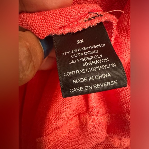 Star Scene Women Crochet Inset Tank Top Size 2X - Picture 6 of 7